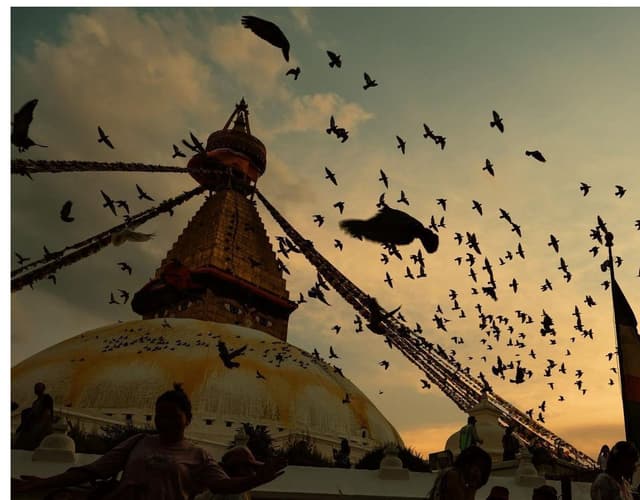 Evening time at Boudhhanath