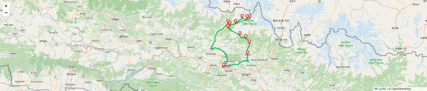 Langtang Helambu Trek Map