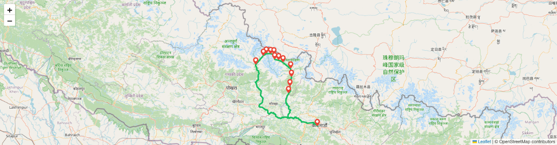 Manaslu Luxury Trek Map