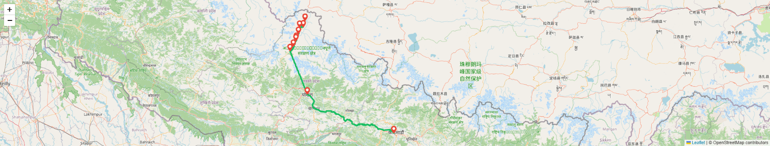 Mustang Tiji Festival Trek Map