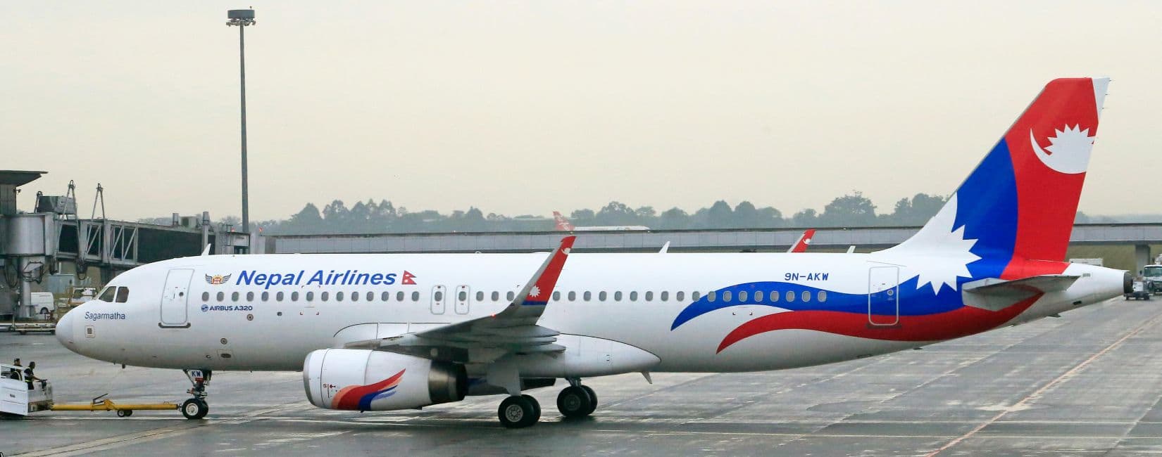 Nepal Airlines Plane Landing at the TIA Airport