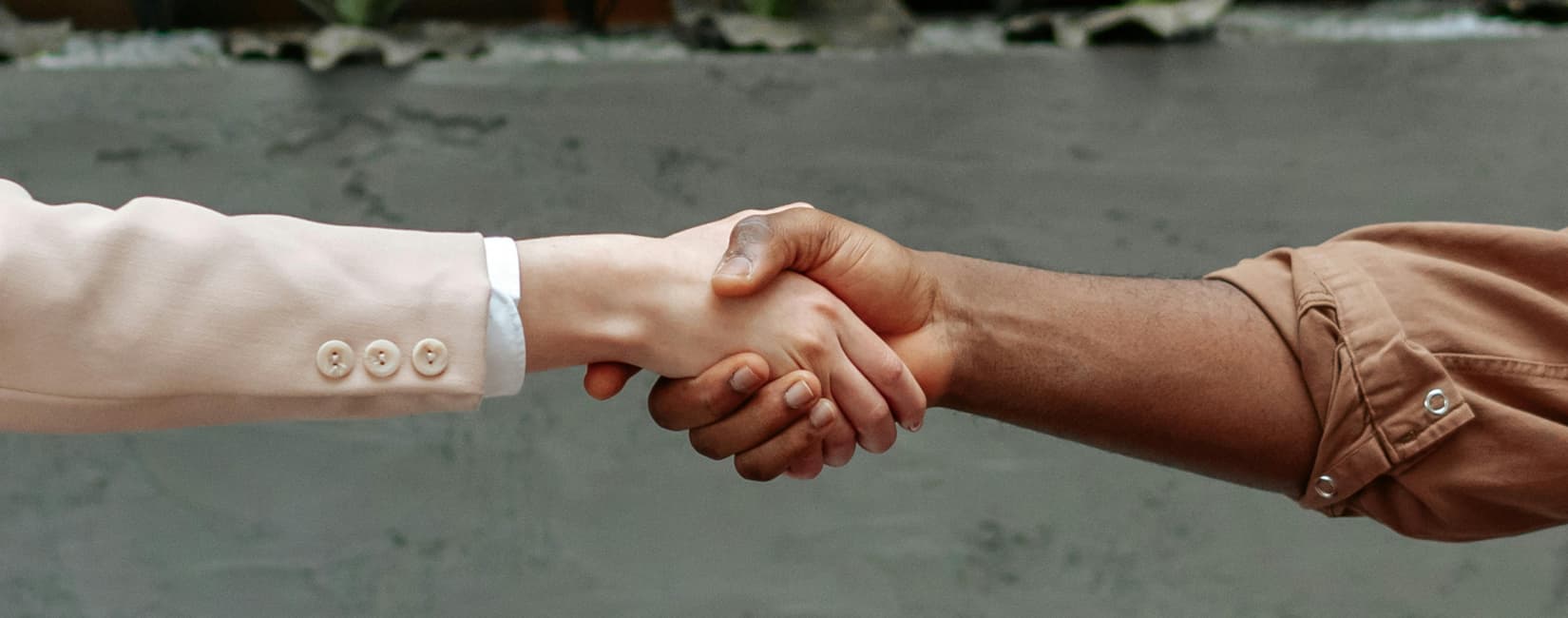 Two people handshaking